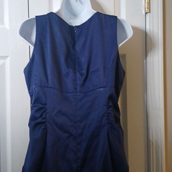 London Times Royal blue cinched sleeveless formal party dress Sz 10 EUC - Picture 9 of 12